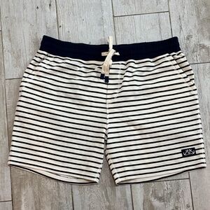 [anchor2anchor] Navy/White Striped Cotton Shorts - Size 2XL